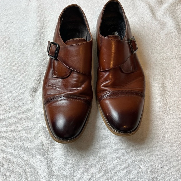 Stacey Adam’s Brown Leather Monk Strap Oxfords - Picture 1 of 12
